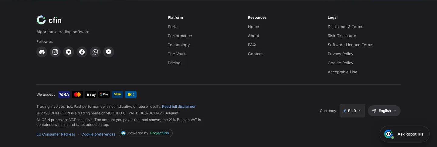 The CFIN site footer