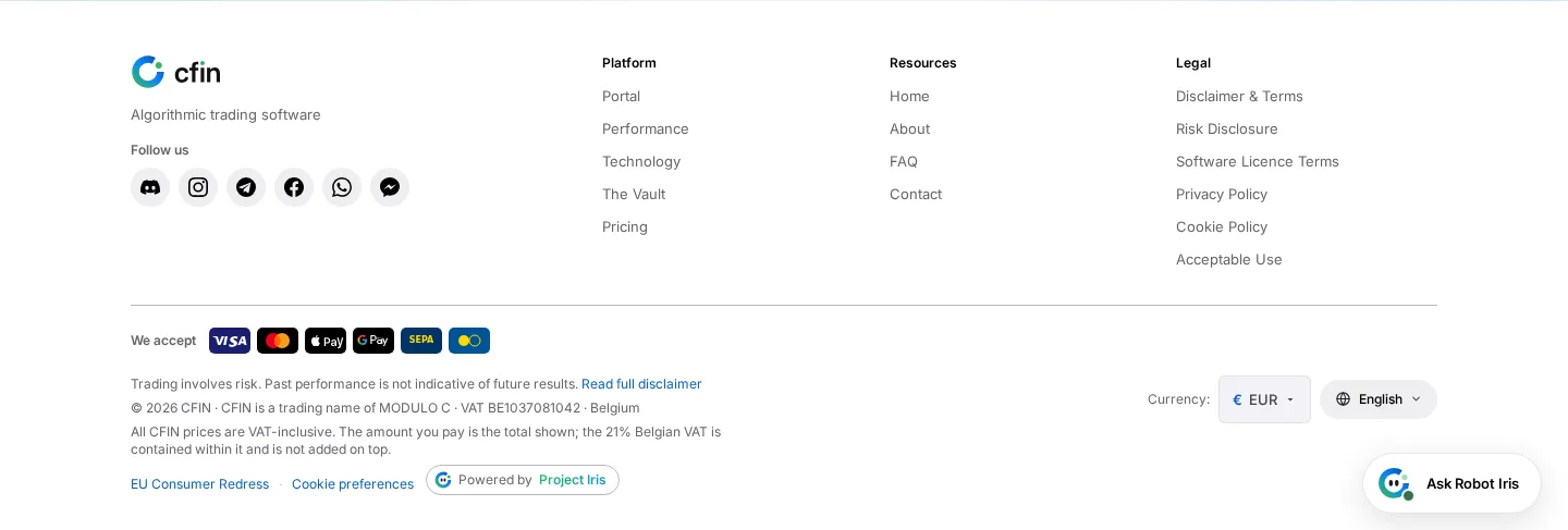 The CFIN site footer