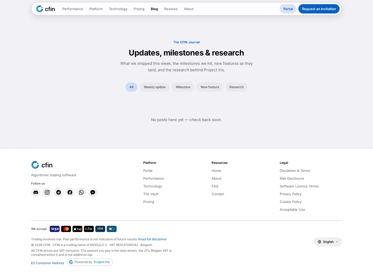 The CFIN blog index page